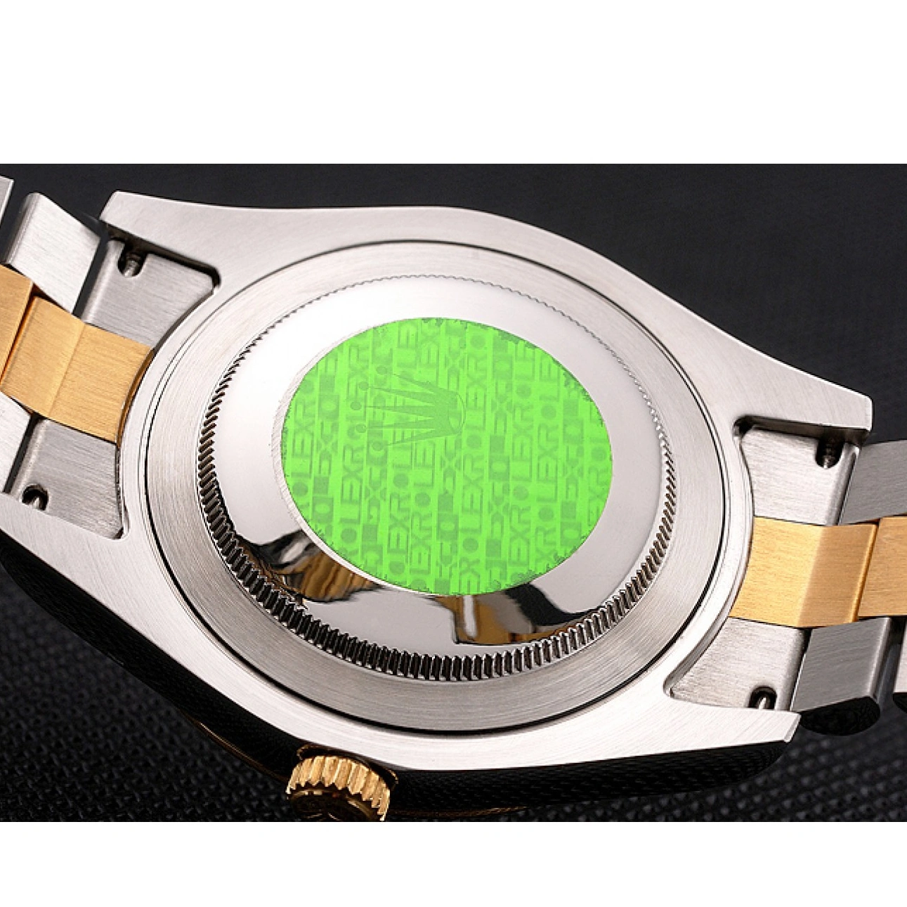 Aaa replica watch Swiss Stainless Black Case Steel Datejust Tone Bezel Bracelet Dial Gold Two Rolex 1014